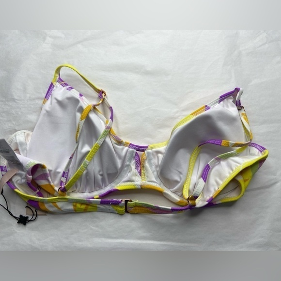 BCBG Generation Multi Color Floral Bikini Top Large with Underwire - Picture 6 of 12